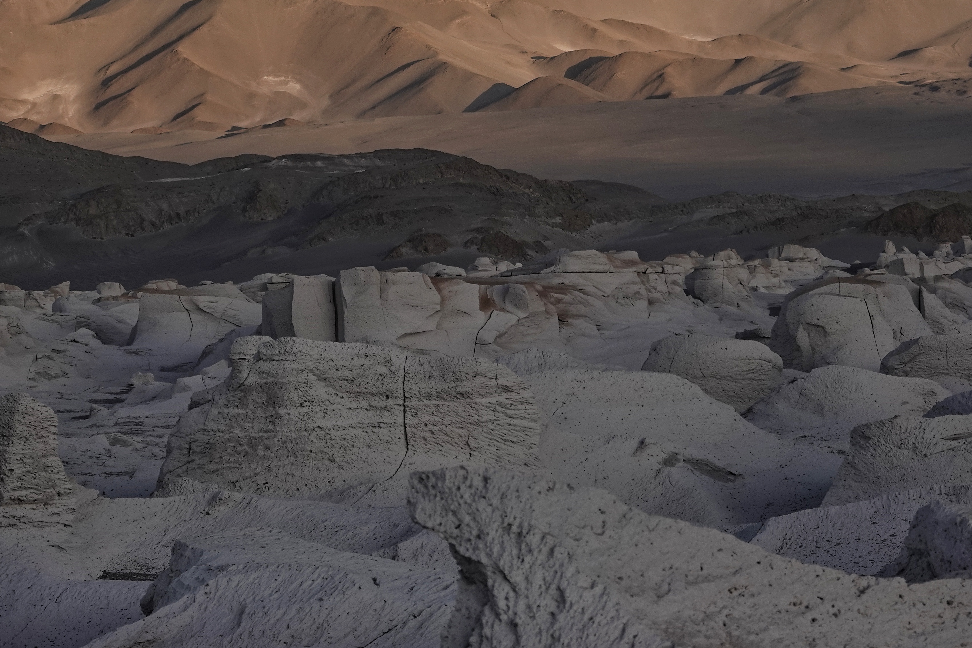 Paysage minéral blanc